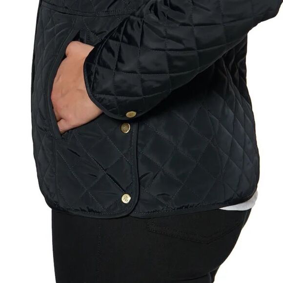 NWT Lauren Ralph Lauren Black Crest Patch Quilted Jacket - Picture 3 of 13